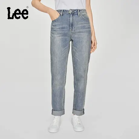 Lee春夏411舒适高腰小直脚蓝色水洗显瘦休闲女牛仔裤休闲潮流商品大图