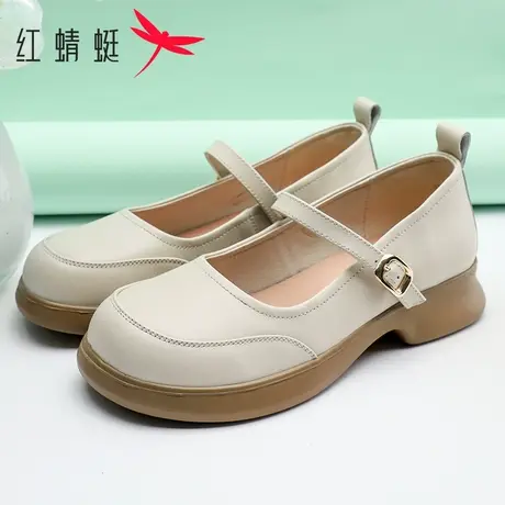 红蜻蜓女鞋2025年夏季新款复古玛丽珍单鞋乐福鞋洛丽塔小皮鞋子图片