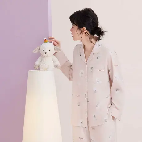 红豆居家柔软棉睡衣女长袖可爱可外穿家居服套装A类抑菌25春秋款图片
