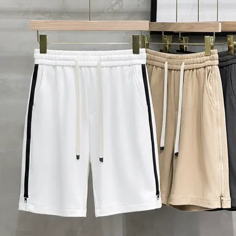 美式龙联短裤男夏季外穿速干卫裤宽松休闲裤篮球运动白色五分裤子商品大图