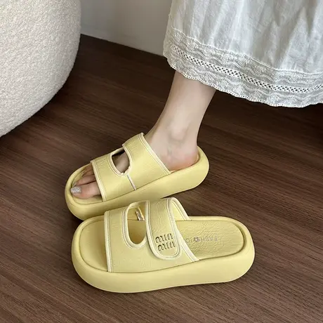厚底百搭拖鞋女2025年夏季新款配裙子气质沙滩凉鞋外穿时尚凉拖鞋商品大图