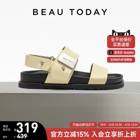 BeauToday厚底凉鞋女外穿BT罗马凉鞋女休闲勃肯凉鞋沙滩凉鞋真皮商品大图
