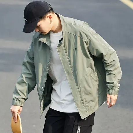 唐狮春秋季新款夹克外套男飞行夹克立领休闲宽松秋短款教练服潮流图片