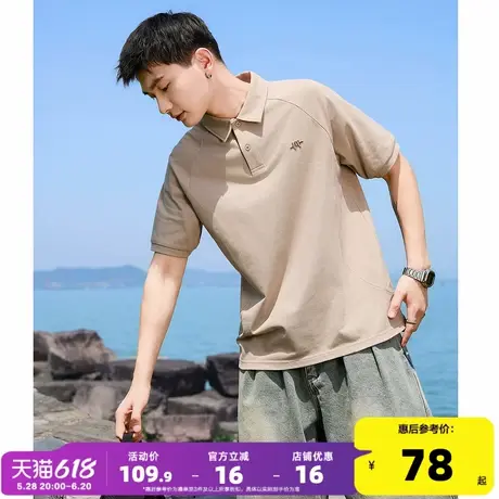 唐狮2025夏季新款男短袖Polo衫纯色宽松翻领上衣学生运动T恤潮流图片