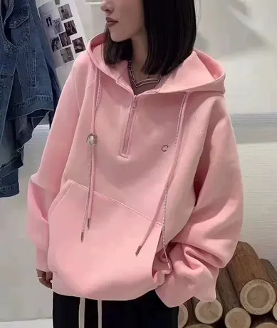连帽卫衣女高级感春秋款2023年新款套头宽松显瘦设计感小众上衣潮商品大图