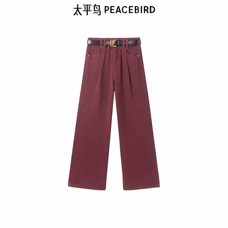 太平鸟年冬季新款宽松直筒牛仔裤A1HAE4527图片