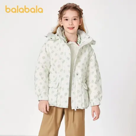 巴拉巴拉童装女童羽绒服秋冬季儿童连帽保暖外套收腰时尚中大童潮商品大图