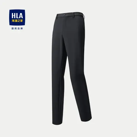 HLA/海澜之家六维弹力休闲裤23秋季新中腰直筒字母刺绣纯色裤子男商品大图