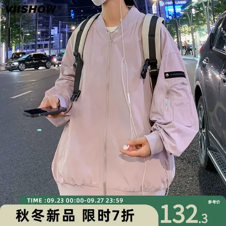VIISHOW外套男士飞行员夹克潮牌复古宽松休闲春秋工装棒球服男商品大图