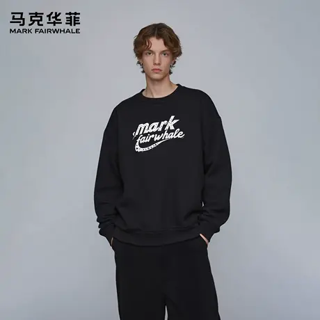 马克华菲 deer 美式潮流字母印花秋季新款宽松舒适上衣卫衣男女款图片