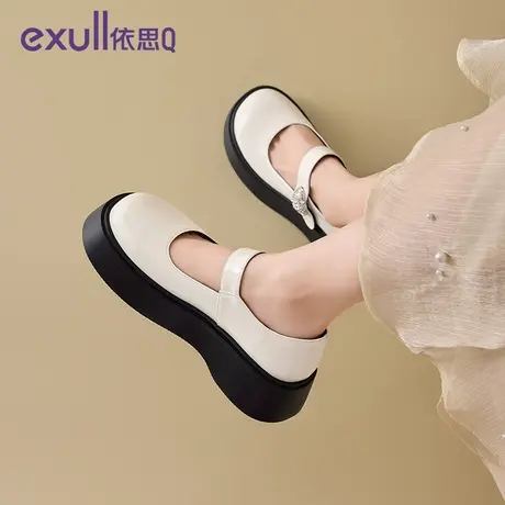 exull/依思Q2025秋新款厚底玛丽珍女鞋英伦舒适单鞋百搭复古皮鞋商品大图