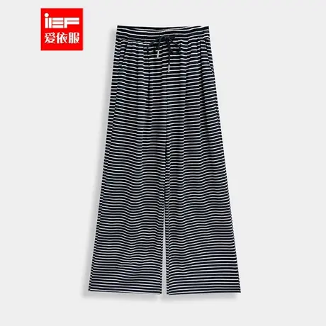 IEF/爱依服2025夏秋新款韩版时尚休闲慵懒风条纹显瘦百搭阔腿裤图片