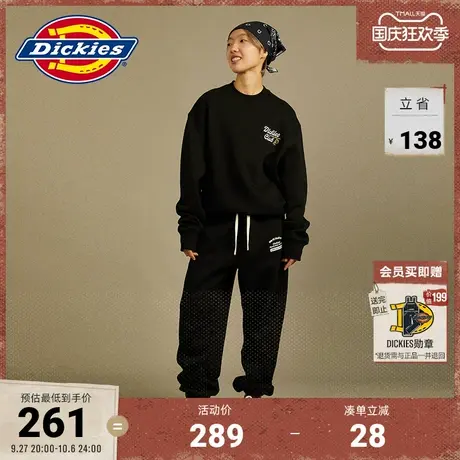 Dickies23秋冬新款男女情侣休闲刺绣圆领加绒美式卫衣图片