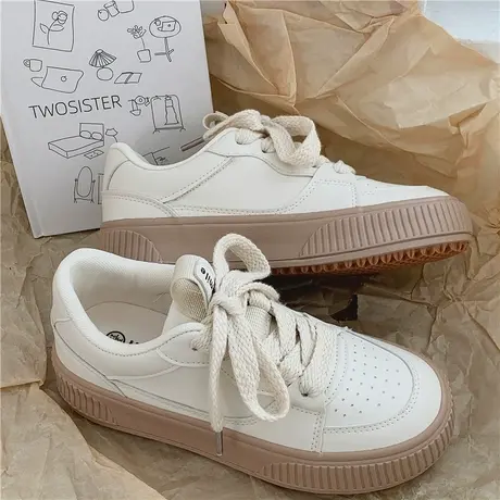 Betoo 小众设计小白鞋女显脚小厚底板鞋百搭ins学生街拍休闲鞋子商品大图