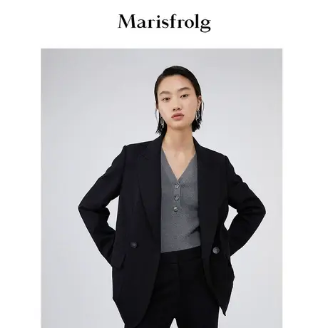 【商场同款】玛丝菲尔女装秋季新款灰色修身毛针织衫A1BW3816M图片