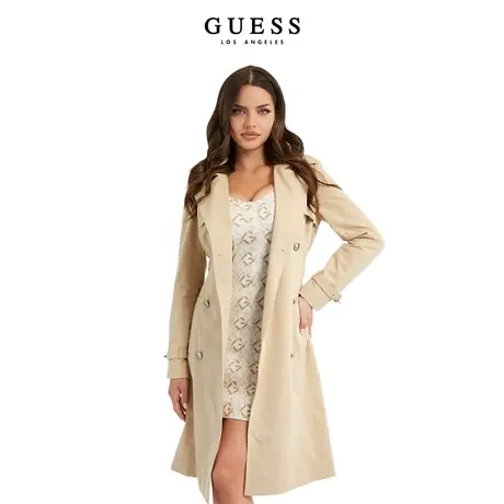 GUESS女士纯色经典时尚简约通勤百搭大衣-W4RL00WF5商品大图