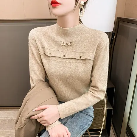 今年流行爆款针织毛衣女2023年新款半高领针织衫修身内搭打底衫女商品大图