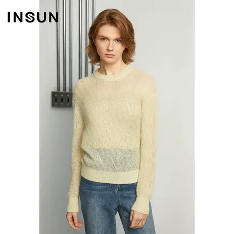 INSUN恩裳冬季轻薄打底衫网型毛针织衫商品大图