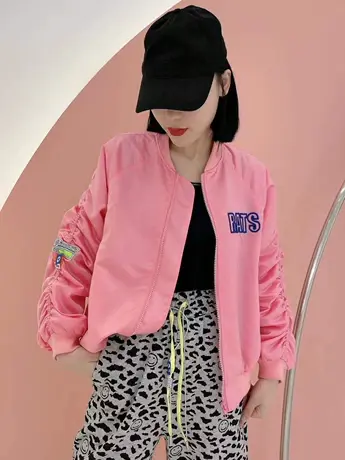 欧洲站2023春秋装新款欧货宽松短款刺绣棒球服时尚外套女夹克上衣商品大图