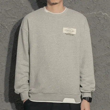 日系贴布休闲假两件男士卫衣春秋2021新款春季ins港风潮流男外套商品大图