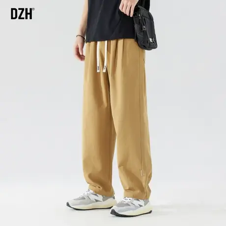 男士纯棉裤子男款美式高街2024新款秋季休闲裤直筒宽松伐木裤百搭商品大图