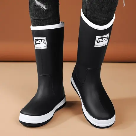 水鞋男款长筒冬季户外男士防水防滑钓鱼雨鞋厨房工作雨靴劳保胶鞋商品大图