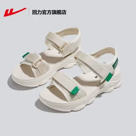 回力官方旗舰店凉鞋女款2023年夏季平底鞋子女外穿白色拖鞋沙滩鞋商品大图