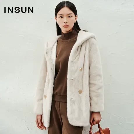 INSUN恩裳奥莱2023春季水貂毛皮皮草外套商品大图