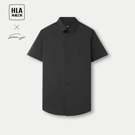 HLA/海澜之家轻商务衫及系列短袖正装衬衫24春夏新通勤舒适衬衣男图片