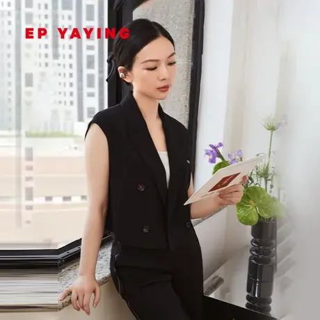 EP YAYING雅莹女装 时尚短款三醋酸马甲外套 2023新款1002A图片
