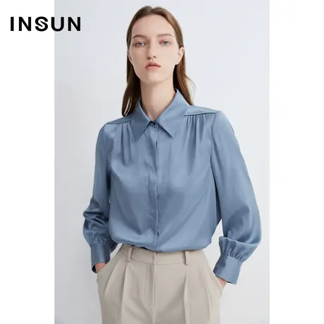 INSUN恩裳春季H型肩部褶皱衬衫图片
