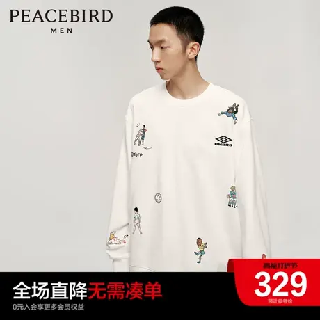 【AIRxPEACE】太平鸟男装奥莱冬茵宝联名圆领刺绣卫衣商品大图