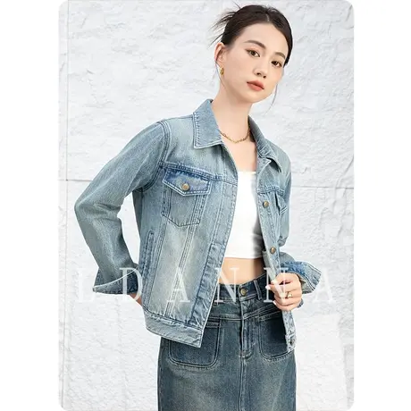 夹克牛仔外套女新款春秋韩版女装上衣高级感穿搭小个子复古设计感商品大图