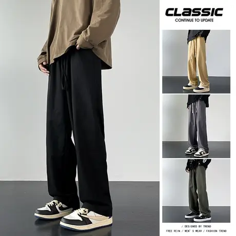 日系直筒工装裤男士2024春季潮牌阔腿裤胖子大码裤子宽松休闲长裤商品大图