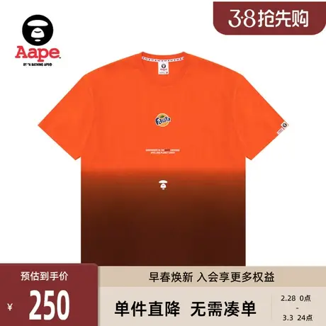 Aape联名Coca Cola男装字母印花渐变拼接短袖T恤9582XXJ商品大图