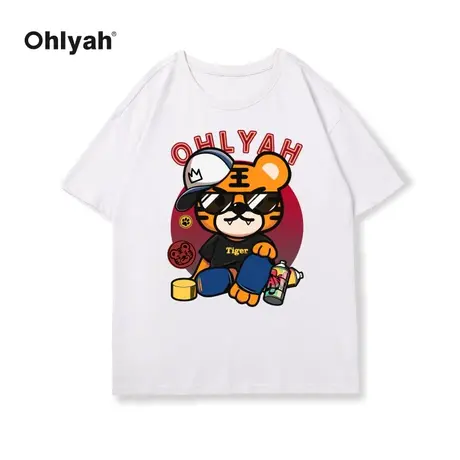 Ohlyah白色纯棉2023夏新款韩版宽松短袖T恤女设计感小众上衣潮牌商品大图