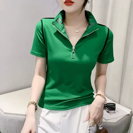 欧货气质网红T恤女短袖设计感小众上衣时尚百搭显瘦小衫别致半袖商品大图