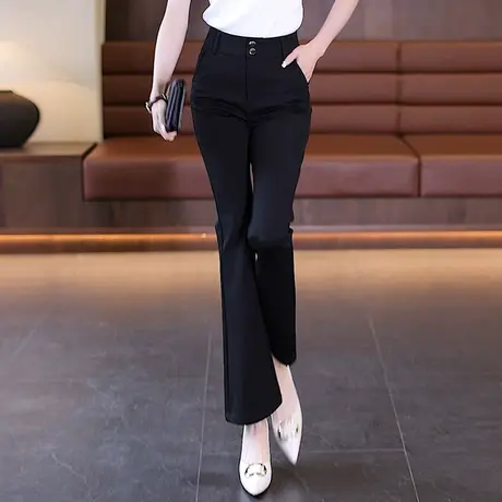 微喇西装裤子女早秋2023高腰时尚职业休闲马蹄裤高级感气质喇叭裤图片