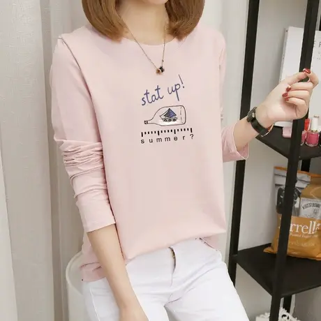 纯棉打底衫2022年春夏新款学生内搭洋气百搭上衣潮宽松t恤女长袖商品大图