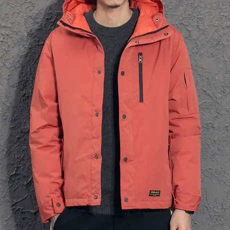 奕飏原创日系加厚防风棉衣 帅气连帽外套男冬季 男士潮流工装棉服图片