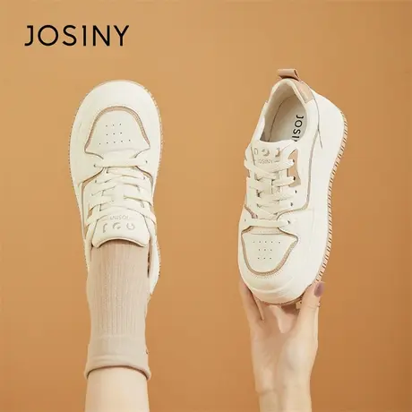 Josiny/卓诗尼厚底小白鞋女2024新款春季增高休闲板鞋运动鞋女鞋商品大图