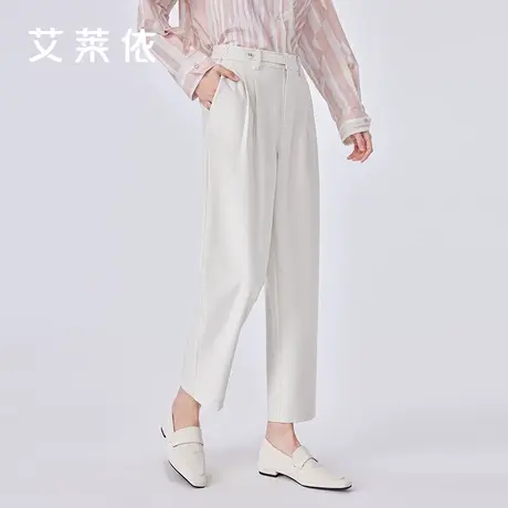 艾莱依锥型休闲裤女2024新款爆款春季九分收腰高级感通勤百搭长裤商品大图