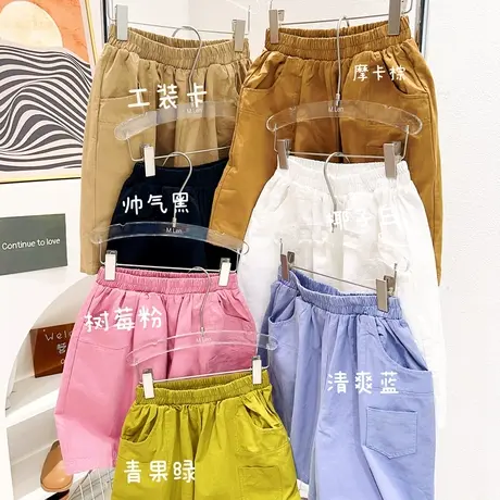 微胖显瘦日系文艺多巴胺夏季高腰纯棉口袋阔腿a字工装短裤欧货潮图片
