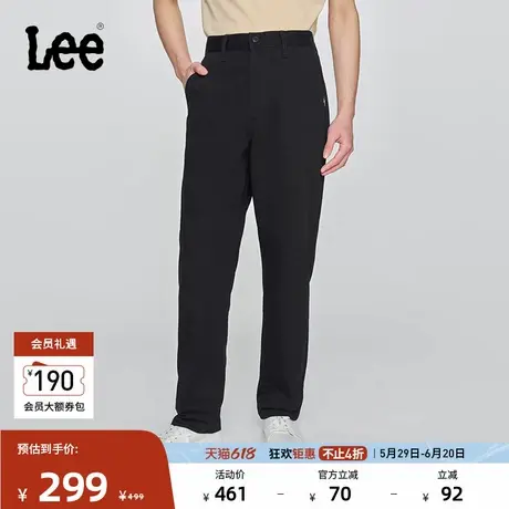 Lee25春夏新品舒适直筒Logo织标男日常休闲布裤潮流LMB009918204图片