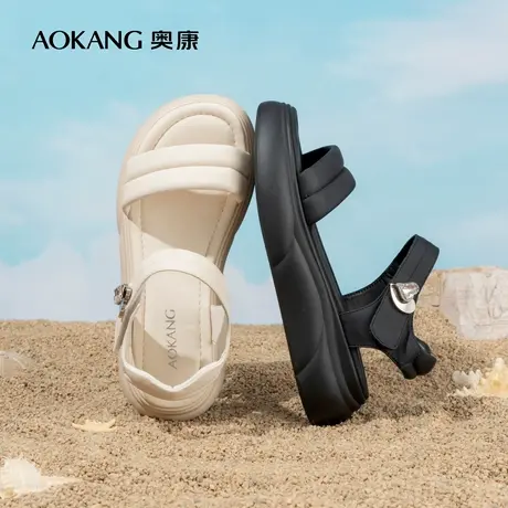 奥康女鞋2024夏季新品时尚运动风舒适凉鞋百搭潮流防滑厚底沙滩鞋商品大图