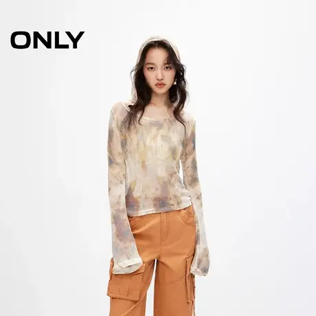 ONLY奥莱气质百搭连帽宽松喇叭袖针织衫女商品大图