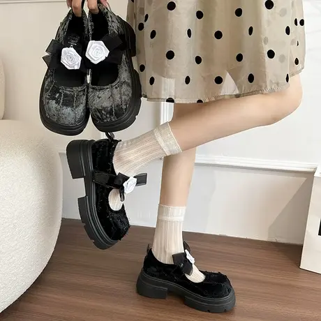 厚底百搭玛丽珍鞋女2025新款夏季配裙子高级感单鞋通勤法式小皮鞋图片