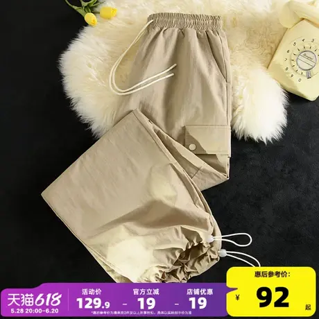唐狮25春夏新款美式大口袋工装裤女宽松直筒户外设计感休闲长裤ph图片