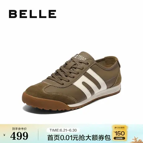百丽男鞋小轻甘2.0休闲鞋秋新商场款复古德训慢跑阿甘鞋8RG01CM5商品大图