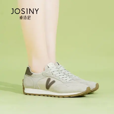 Josiny/卓诗尼秋季2025新款厚底小白鞋女款时尚百搭显高小个运动图片